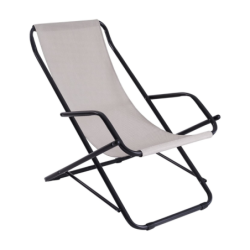 Sdraio da esterno in acciaio e tessuto traspirante, dondolino basculante, Swing, textilene , Tomaino