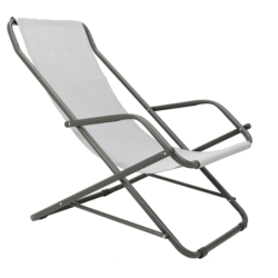 Sdraio da esterno in acciaio e tessuto traspirante, dondolino basculante, Swing, textilene , Tomaino