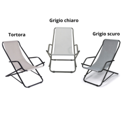 Sdraio da esterno in acciaio e tessuto traspirante, dondolino basculante, Swing, textilene , Tomaino