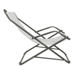 Sdraio da esterno in acciaio e tessuto traspirante, dondolino basculante, Swing, textilene , Tomaino