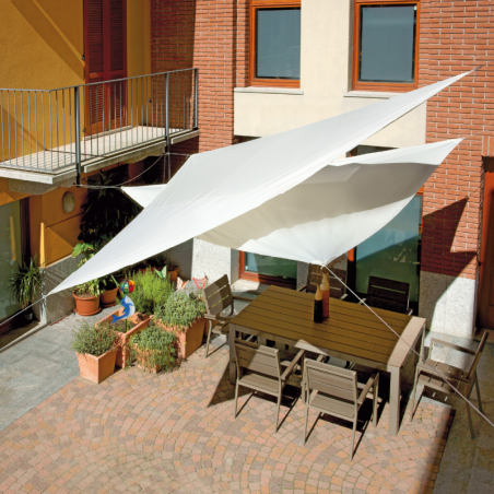 Vela ombreggiante triangolare 5x5x5mt in poliestere 180gr telo ombra – VE11 Tomaino