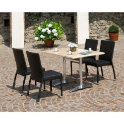 Basamento doppio per piano tavolo da bar  120×80 alluminio