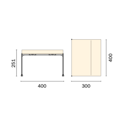 Pergola da giardino 3x4mt gazebo da parete rettangolare GAZ361