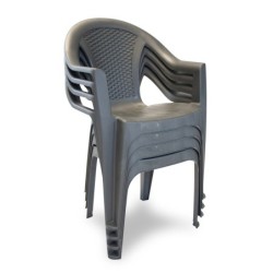 Sedia da Giardino in plastica impilabile, set 6 pezzi