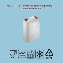 Tanica in plastica da 5 a 30 litri per acqua, vino, olio, benzina