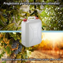 Tanica in plastica da 5 a 30 litri per acqua, vino, olio, benzina