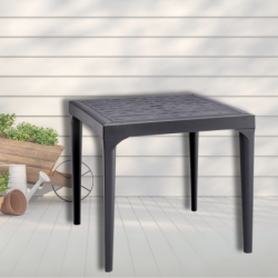 Tavolo da giardino in plastica quadrato Malmo effetto legno