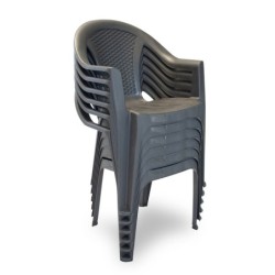 Sedia da Giardino in plastica impilabile, set 6 pezzi