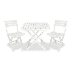 Tavolo e sedie da giardino in plastica pieghevole 1 tevere + 2 Birky – Tomaino