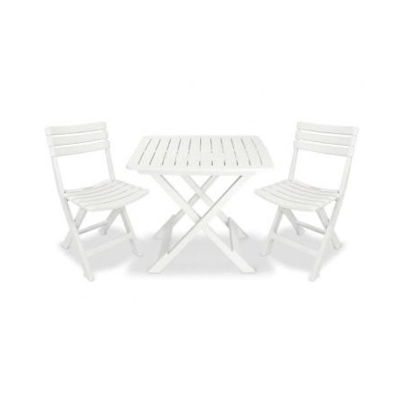 Tavolo e sedie da giardino in plastica pieghevole 1 tevere + 2 Birky – Tomaino