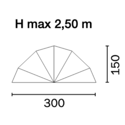 Ombrellone da parete ø3 mt palo centrale alluminio – E5036