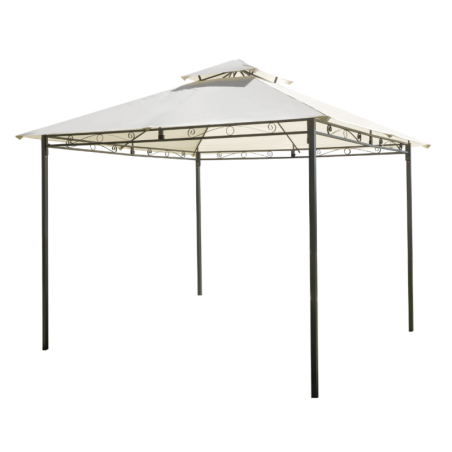 Gazebo da giardino 3×3, in ferro telo ecrù 180gr, GAZ365