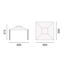 Gazebo da giardino 3×3, in ferro telo ecrù 180gr, GAZ365