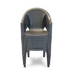 Sedia da Giardino in plastica impilabile, set 6 pezzi