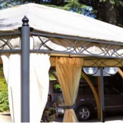 Gazebo da giardino rettangolare in ferro 3×4, telo 210gr, kit tende e zanzariere, GAZ372 – Tomaino