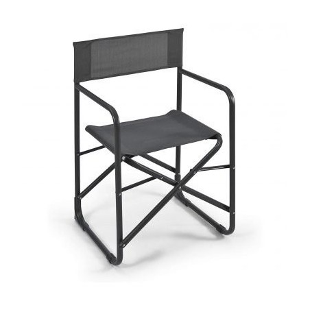 Sedia Regista in ferro pieghevole con seduta in texhtilene, Tomaino