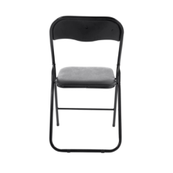 Sedia pieghevole in ferro imbottita salvaspazio seduta ecopelle 78 x 44 x38cm – TOMAINO