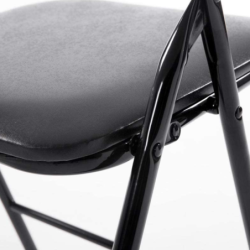 Sedia pieghevole in ferro imbottita salvaspazio seduta ecopelle 78 x 44 x38cm – TOMAINO