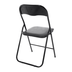 Sedia pieghevole in ferro imbottita salvaspazio seduta ecopelle 78 x 44 x38cm – TOMAINO