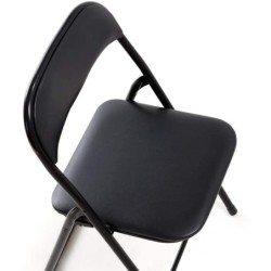 Sedia pieghevole in ferro imbottita salvaspazio seduta ecopelle 78 x 44 x38cm – TOMAINO