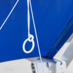 Lettino prendi sole da giardino in alluminio e textilene 186x61x38cm con tettuttuccio pieghevole -mare – piscina – campeggio – T