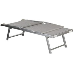 Lettino prendi sole da giardino in alluminio e textilene 186x61x38cm con tettuttuccio pieghevole -mare – piscina – campeggio – T