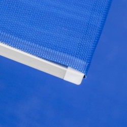 Lettino prendi sole da giardino in alluminio e textilene 186x61x38cm con tettuttuccio pieghevole -mare – piscina – campeggio – T