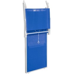 Lettino prendi sole da giardino in alluminio e textilene 186x61x38cm con tettuttuccio pieghevole -mare – piscina – campeggio – T