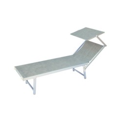 Lettino prendi sole da giardino in alluminio e textilene 186x61x38cm con tettuttuccio pieghevole -mare – piscina – campeggio – T