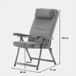 Sdraio in ferro con cuscino, pieghevole, Paradiso, TOMAINO