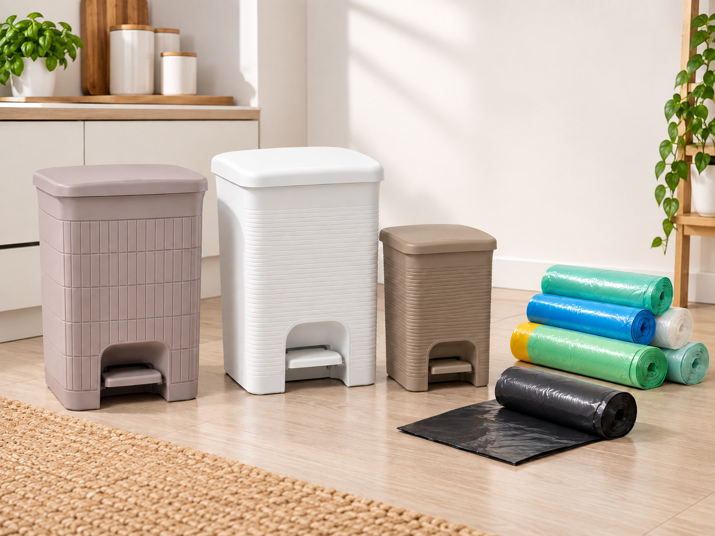 Pattumiere da interno di diverse capacità per cucina, bagno, casa e ufficio