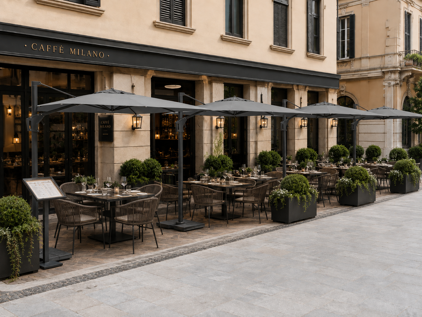 Ombrelloni contract professionali per bar, hotel e ristoranti