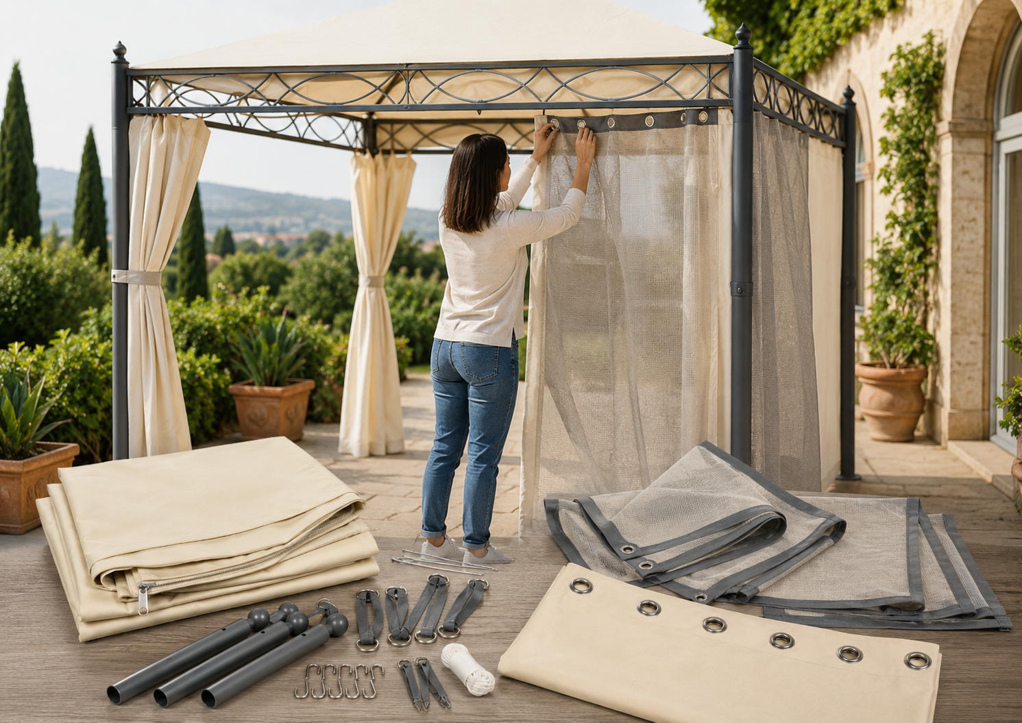 Ricambi e teli di copertura per gazebo da giardino