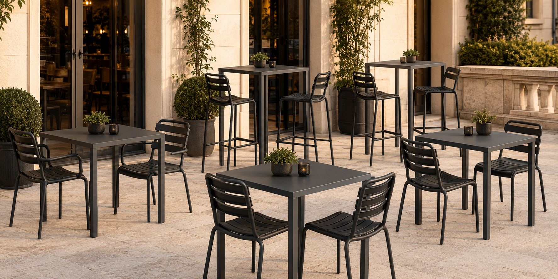 Tavoli Contract alti e bassi per bar e ristoranti