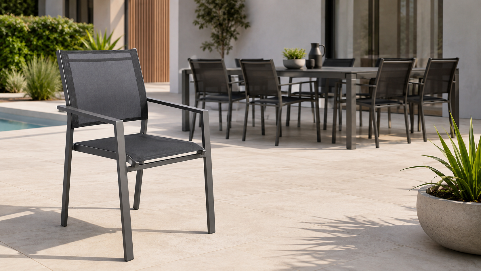 Sedie da giardino in alluminio Tomaino per terrazzi, balconi e spazi esterni