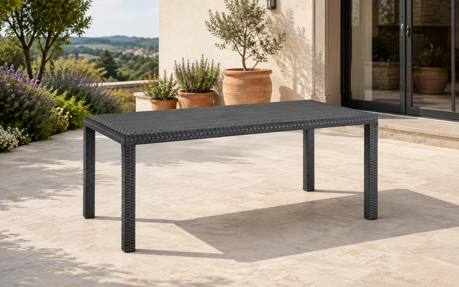 Tavolo da giardino in plastica Tomaino per terrazzi, balconi e spazi esterni