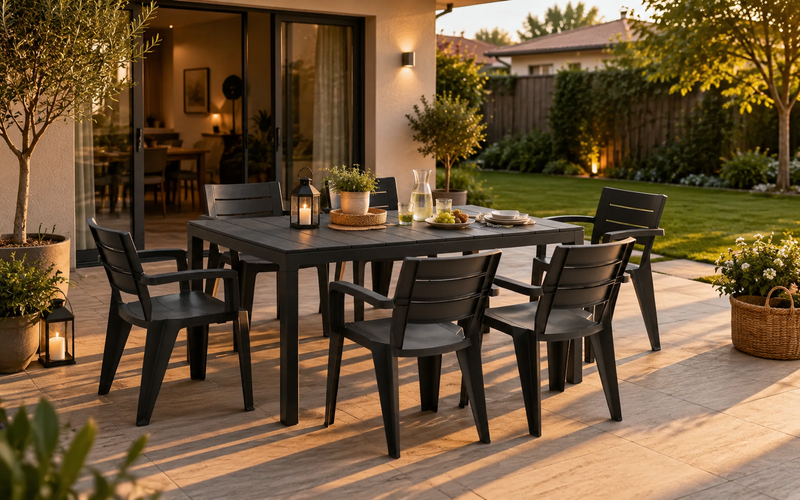 Set sedie e tavoli da giardino