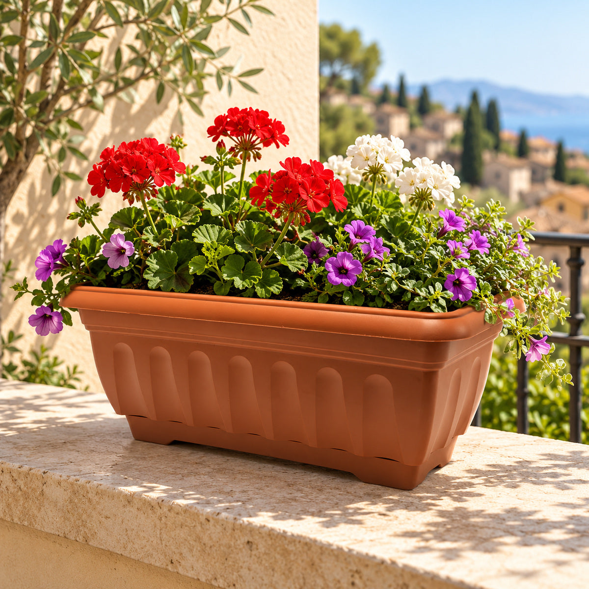 Vaso Venezia rettangolare con sottovaso integrato 3 MISURE