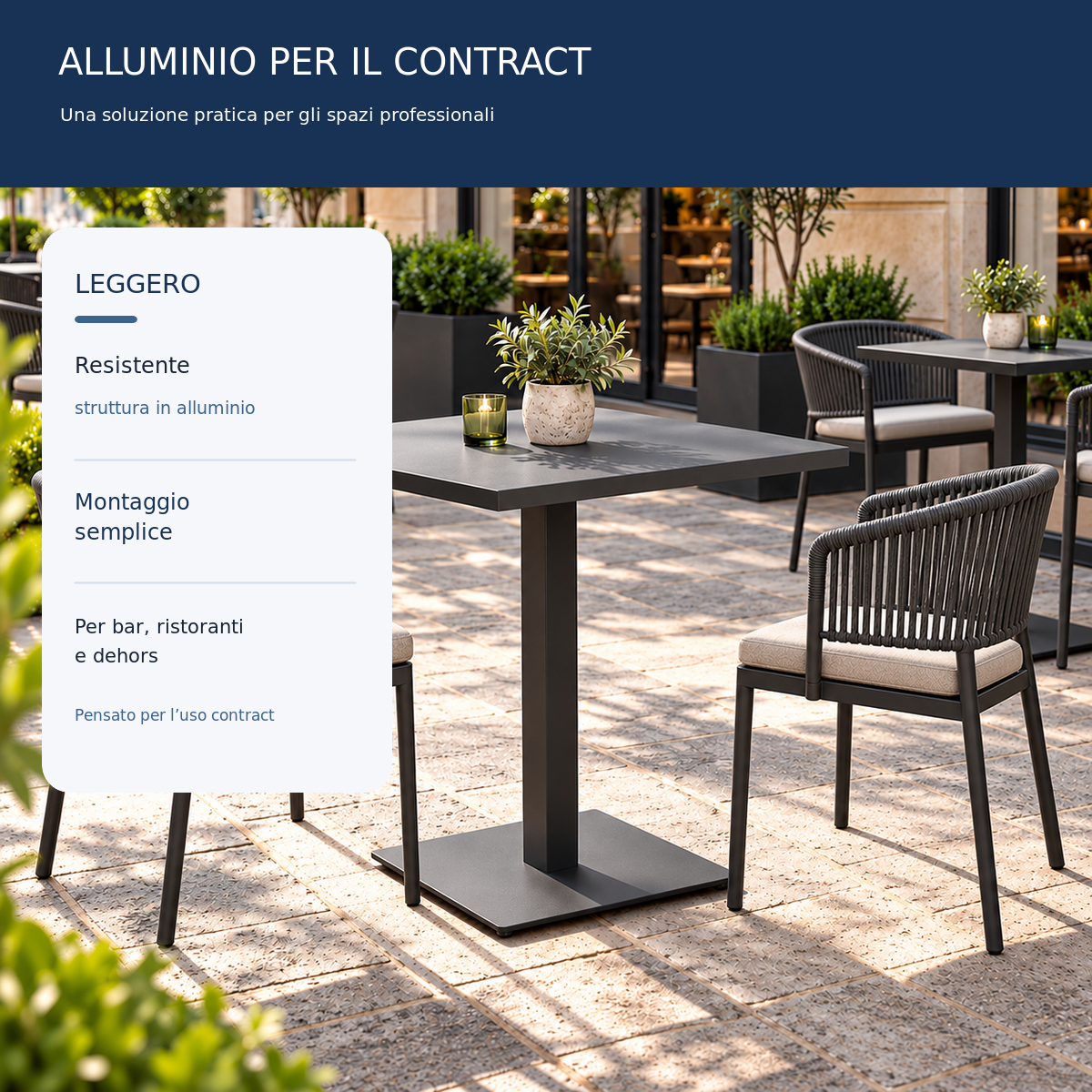 Piano alluminio per basamento contract - Varie misure