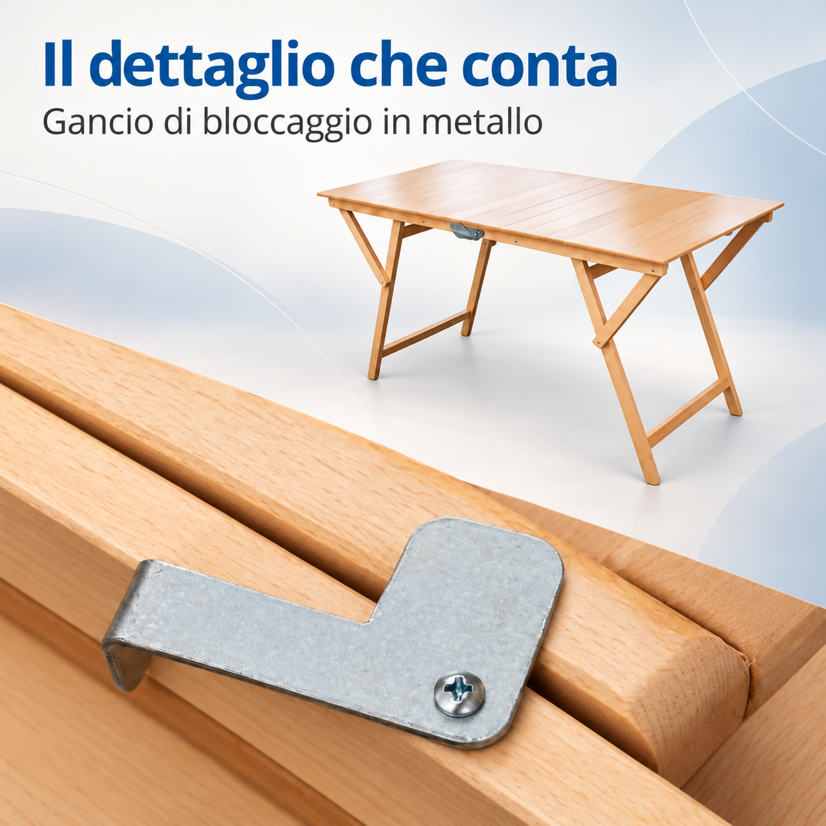 Tavolo Benji Pieghevole 140×70 cm in Faggio
