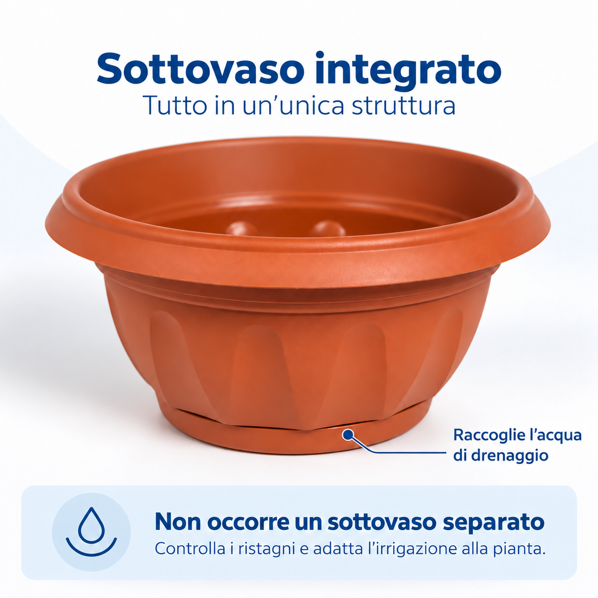 Ciotola Suprema in Plastica con Sottovaso Integrato