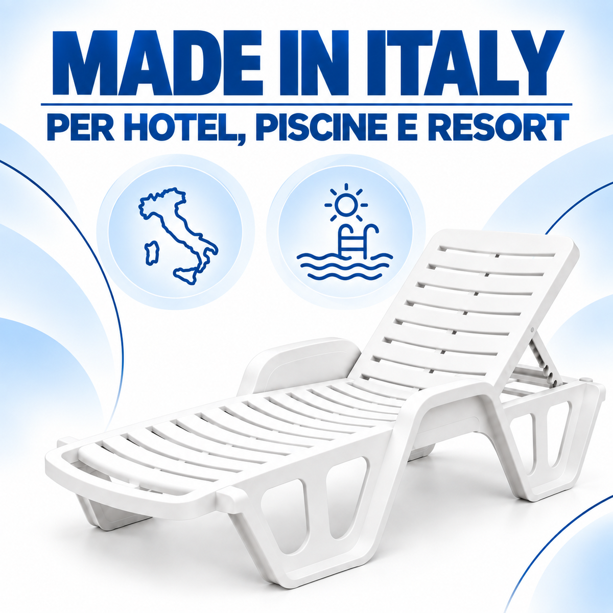 Lettino fisso piscina made in italy