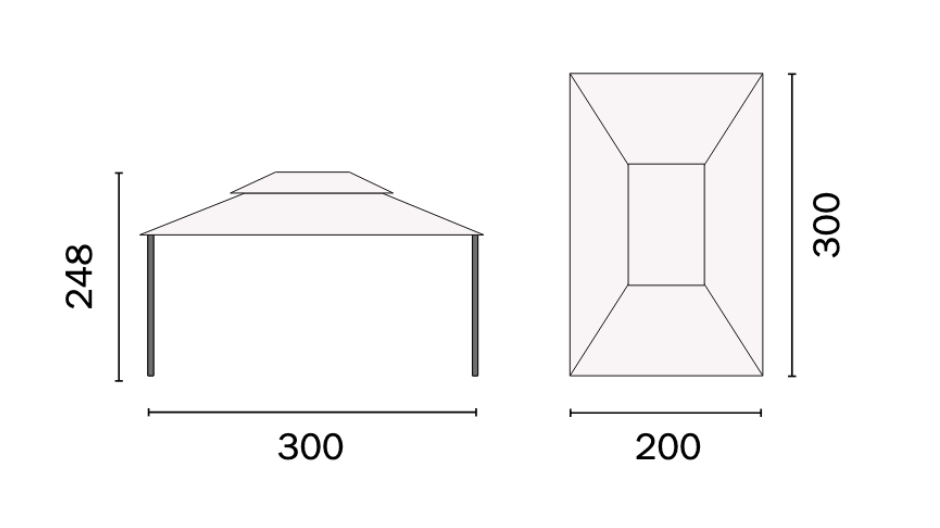 Gazebo 3×2 Da Giardino Ferro Fisso 363