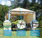 Gazebo in ferro quadrato 3×3, telo 210gr, kit tende e zanzariere, GAZ371 – Tomaino