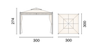 Gazebo in ferro quadrato 3×3, telo 210gr, kit tende e zanzariere, GAZ371 – Tomaino