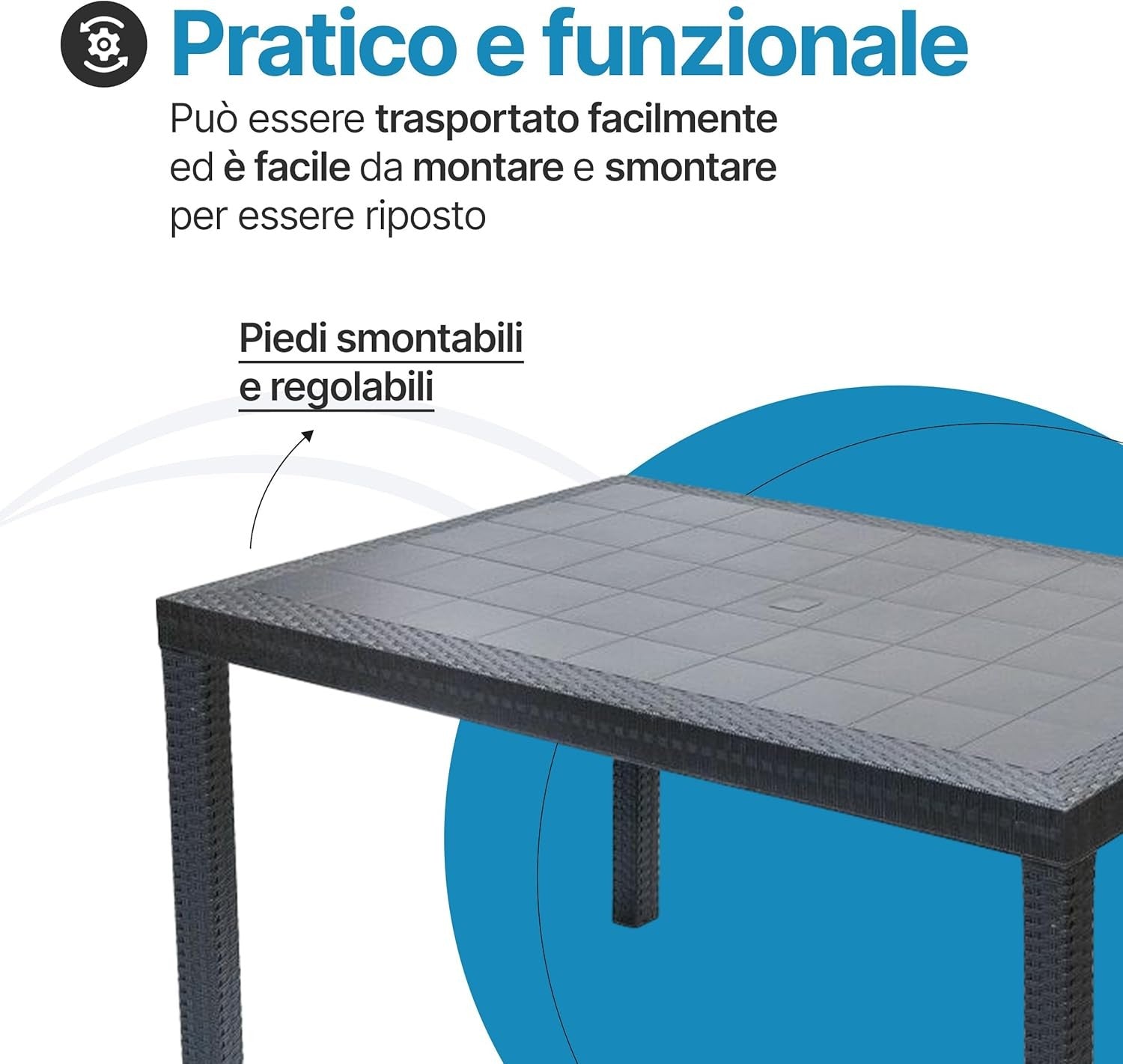 Tavolo da giardino in plastica Houston