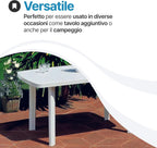 Tavolo da giardino in plastica 6 posti con foro ombrellone – Cayman Bica