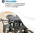Tavolo da giardino in plastica 6 posti con foro ombrellone – Cayman Bica