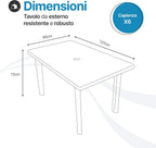 Tavolo da giardino in plastica 6 posti con foro ombrellone – Cayman Bica