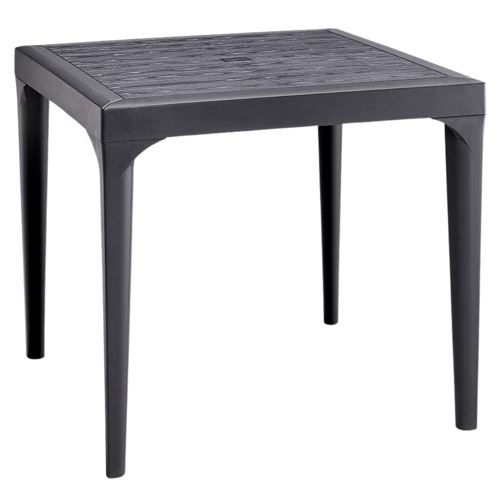 Tavolo da giardino in plastica quadrato Malmo effetto legno